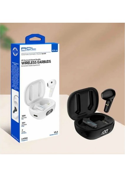 Acb-66 5.4 Versiyon 180 Saat Bekleme Süreli Wireless Kulakiçi Kulaklık