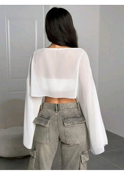 Kadın Yarasa Model Salaş Tül Bluz fiyatları