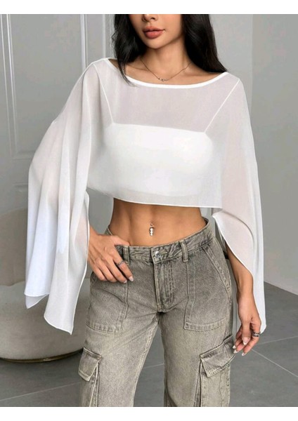 Kadın Yarasa Model Salaş Tül Bluz indirimleri