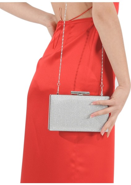 Gümüş Lame Renk Simli Abiye Çanta Gece Çantası Nişan Düğün Çantası modelleri