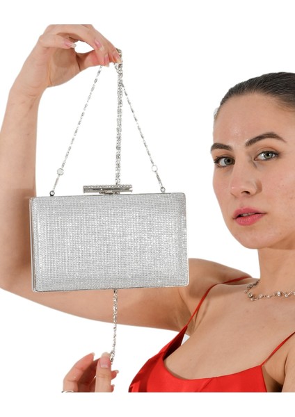 Gümüş Lame Renk Simli Abiye Çanta Gece Çantası Nişan Düğün Çantası fırsatları