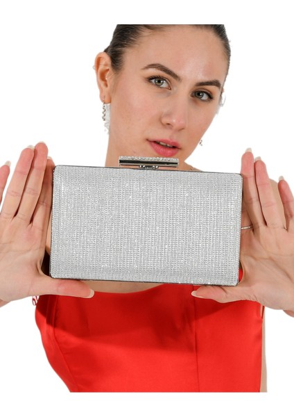 Gümüş Lame Renk Simli Abiye Çanta Gece Çantası Nişan Düğün Çantası indirimleri