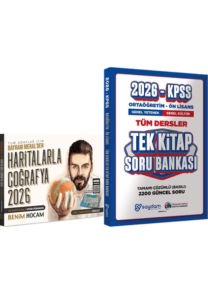 2026 Tüm Adaylar Için Haritalarla Coğrafya Konu Anlatımı - Ortaöğretim Ön Lisans Tek Kitap Soru
