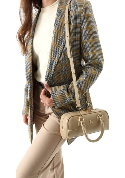 ,tek Gözlü ,şık, günlük açık vizon Bayan El ve Çapraz Çantası