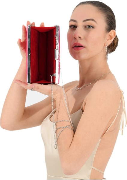 Fuşya Pembesi Saten Abiye Çanta Gece Çantası Nişan Düğün Çantası