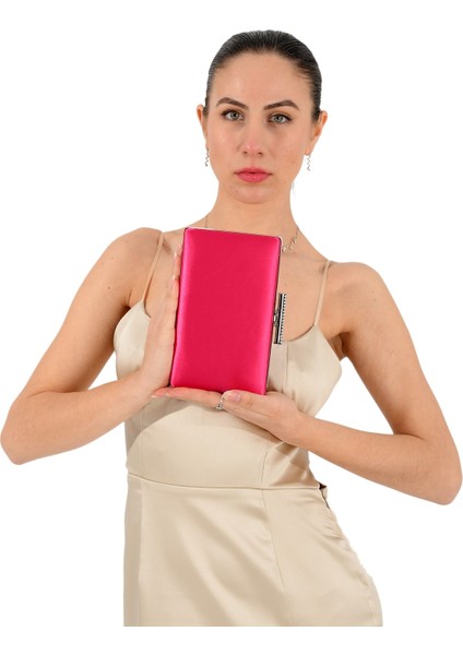 Fuşya Renk Saten Abiye Çanta Gece Çantası Nişan Düğün Çantası fiyatları