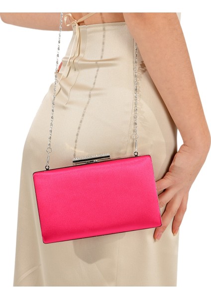 Fuşya Renk Saten Abiye Çanta Gece Çantası Nişan Düğün Çantası fırsatları