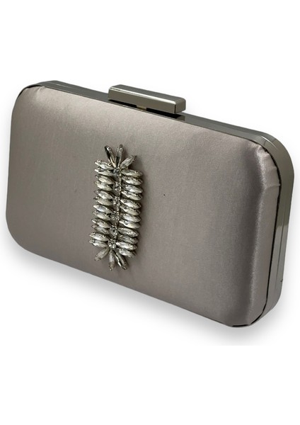 Vizon Renk Saten Gümüş Kasalı Gümüş Taşlı Abiye Çanta Gece Çantası Düğün Nişan Portföy fiyatları