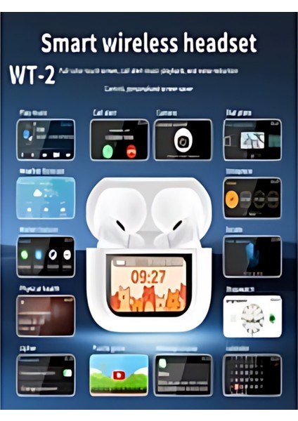 FB13 Dokunmatik Ekran Gps Airbuds 4K Anc Enc Bluetooth Kulakiçi LCD Ekranlı modelleri