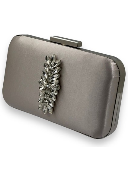 Vizon Renk Saten Gümüş Kasalı Gümüş Taşlı Abiye Çanta Gece Çantası Düğün Nişan Portföy fiyatları