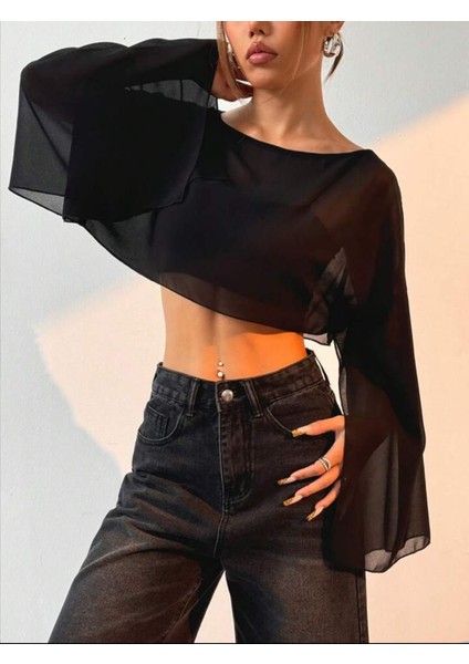 Kadın Yarasa Model Salaş Tül Bluz modelleri