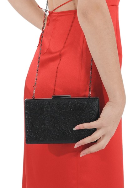 Siyah Renk Kristal Desenli Mat Deri Abiye Çanta Gece Çantası Nişan Düğün Çantası El Yapımı modelleri