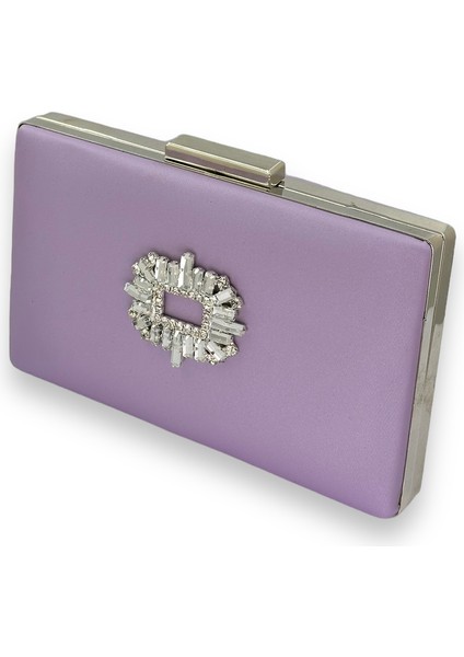 Lila Renk Çizilmeyen Saten Gümüş Taşlı Abiye Çanta Düğün Nişan Çantası fiyatları