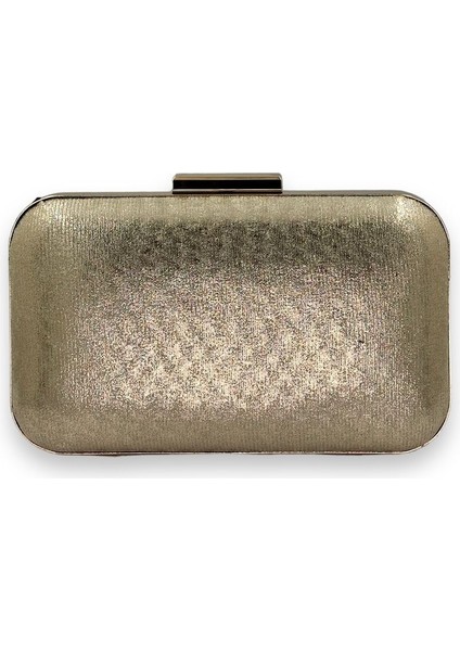 Altın Gold Dore Renk Metal Saplı Abiye Gece Çantası Düğün Nişan Mezuniyet Çantası