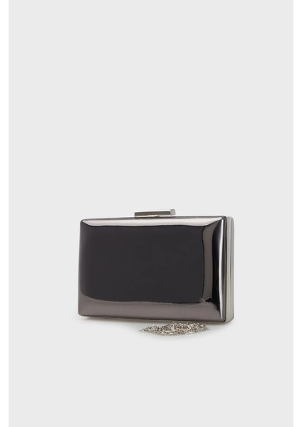 Antrasit Gri Platin Renk Ithal Ayna Deri Abiye Çanta Gece Çantası Düğün Çantası modelleri