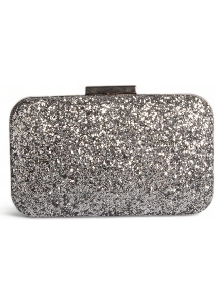 Gümüş Lame Gri Renk Pullu Pul Payet Çanta Gece Çantası Abiye Çanta Portföy Clutch
