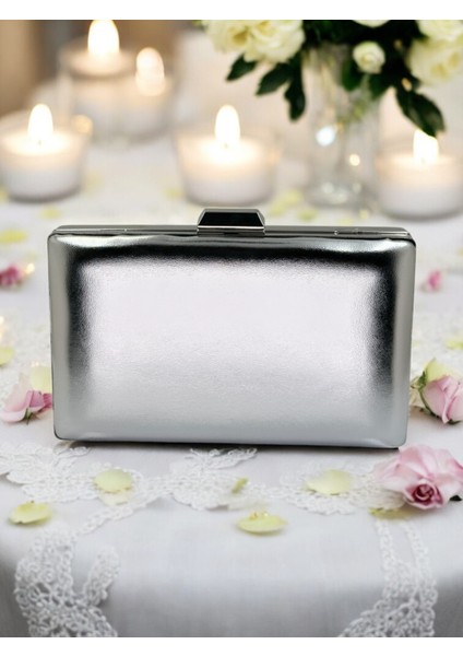 Gümüş Lame Renk Cilt Deri Mat Deri Abiye Çanta Gece Çantası Nişan Düğün Çantası El Çantası fiyatları