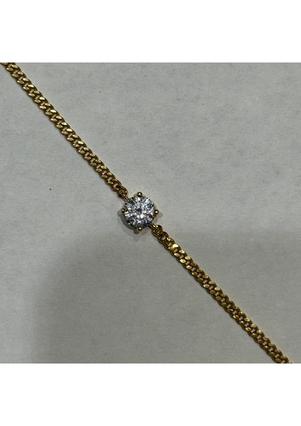 Tektaş Gümüş Bileklik Ms3289, 925 Ayar Kadın gümüş Bileklik, Altın Kaplama