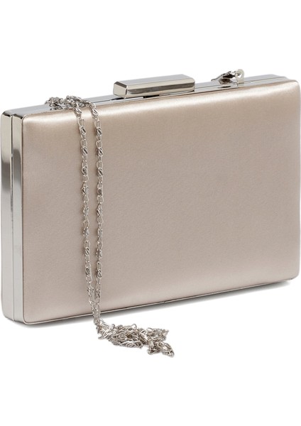 Vizon Rengi Gümüş Kasalı Saten Abiye Çanta Gece Çantası Nişan Düğün Çantası El Çantası fiyatları