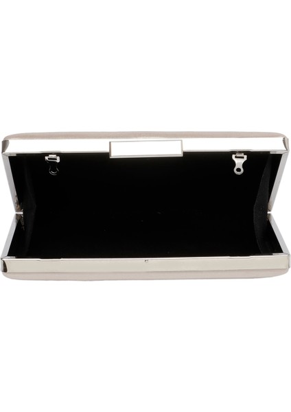 Vizon Rengi Gümüş Kasalı Saten Abiye Çanta Gece Çantası Nişan Düğün Çantası El Çantası fırsatları