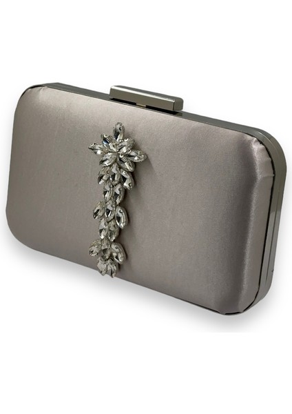 Vizon Renk Saten Gümüş Kasalı Gümüş Taşlı Abiye Çanta Gece Çantası Düğün Nişan Portföy fiyatları