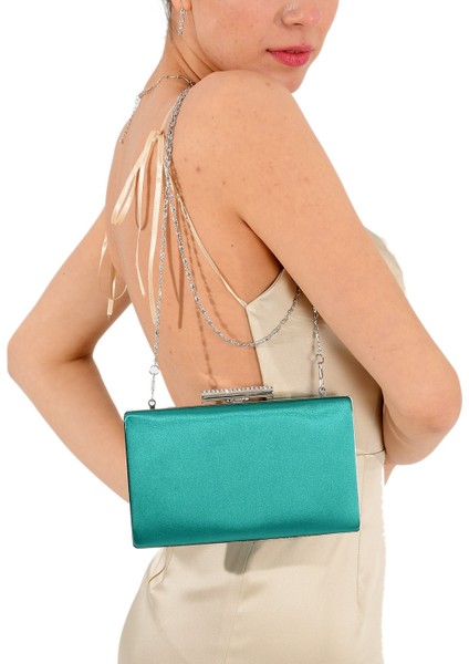 Yeşil Renk Saten Abiye Çanta Gece Çantası Nişan Düğün Çantası indirimleri