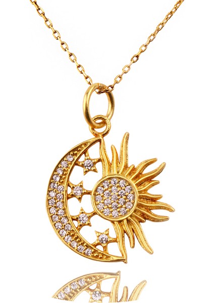 Ay Güneş Gümüş Kolye Ms3322 modelleri