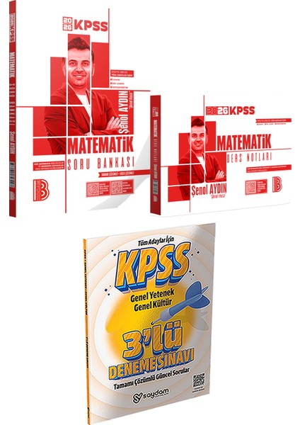 2026 Kpss Matematik Tamamı Çözümlü Soru Bankası ve Ders Notları - 3 Deneme