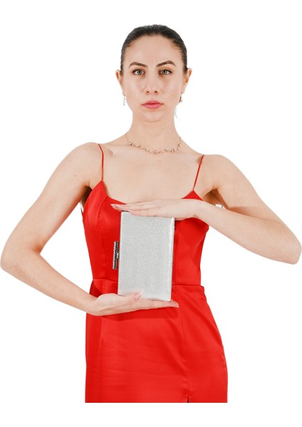 Gümüş Renk Taşlı Kasa Abiye Çanta Gece Çantası Düğün Nişan Çantası fırsatları