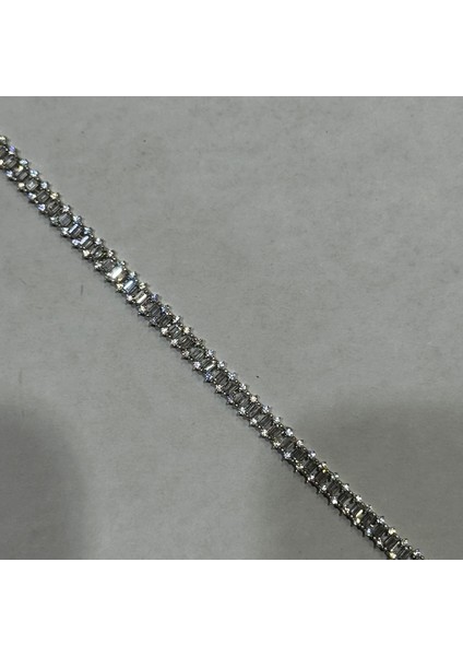 Monci S 2 Tennis Gümüş Bileklik Ms3293, 925 Ayar Kadın Gümüş Bileklik, Şık Bileklik