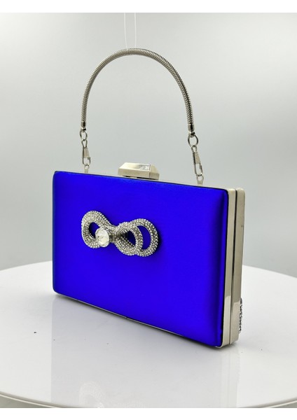 Saks Mavisi Renk Saten Gümüş Kasalı Gümüş Taşlı Abiye Çanta Gece Çantası Düğün Nişan Portföy fiyatları