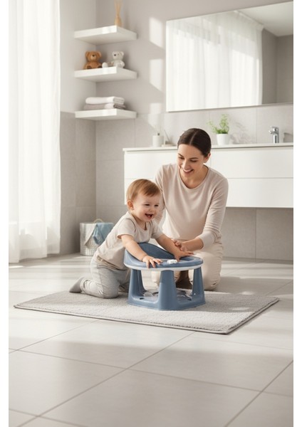 Kaydırmaz Tabanlı Bebek Oturağı, Bebek Banyo Oturağı, Mavi modelleri
