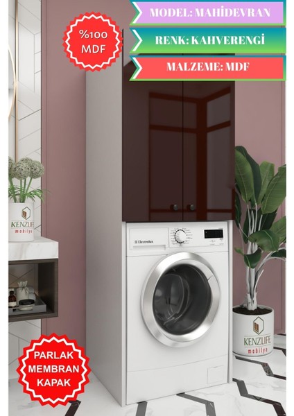 Kenzlife Membran Çamaşır-Kurutma-Bulaşık Makinesi Dolabı Mahidevran Khvbyz Düz 180*70*60 Mebran Kapak Mdf Gövde