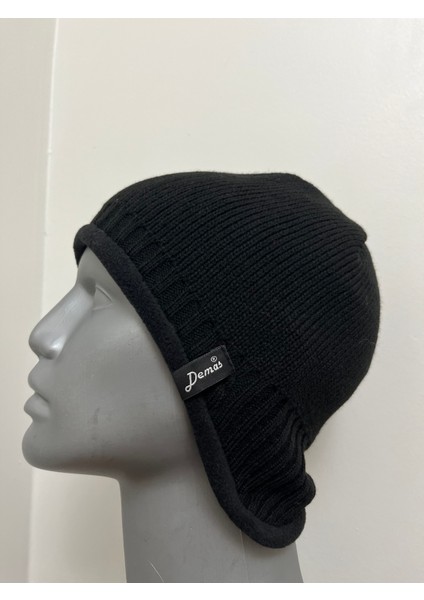 Siyah Erkek Yumuşak Polar Içli Kulak Kapatan Kışlık Bere modelleri