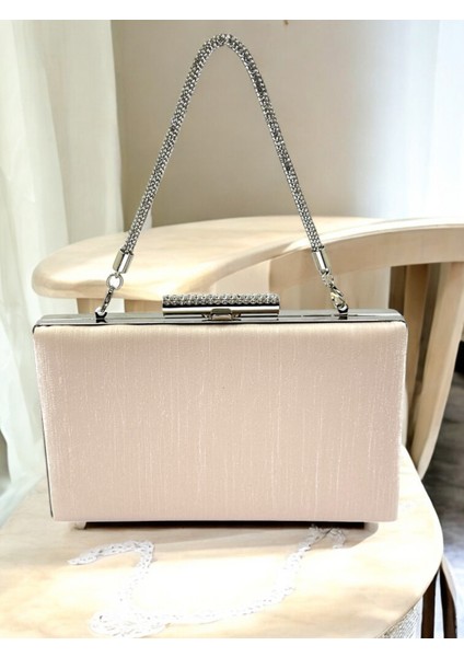 Ten Nude Taşlı Saplı Renk El Izi Yapmayan Çizgili Saten Kadın Abiye Çanta Düğün Nişan fiyatları