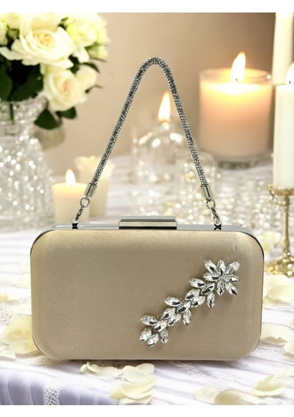 Nude Renk Saten Taşlı Saplı Kadın Abiye Çanta Düğün Nişan Mezuniyet fiyatları