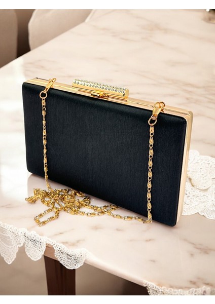 Siyah Taşlı Saplı Renk El Izi Yapmayan Simli Saten Kadın Abiye Çanta Düğün Nişan indirimleri