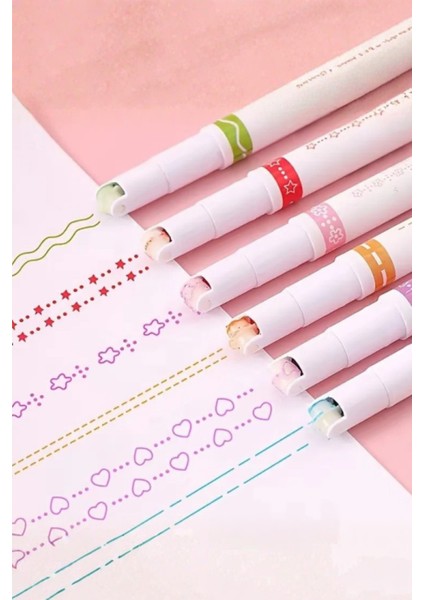 Büro Ev Ofis Hediyesi Için 6ADET Desen Baskılı Kalem Seti modelleri