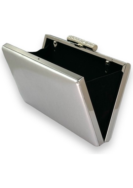 Gümüş Gri Lame Cilt Deri Mat Deri Abiye Çanta Gece Çantası Düğün Nişan Kına modelleri