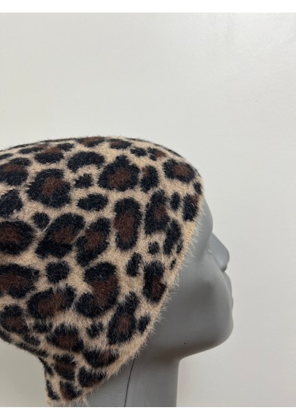 Kadın Yumuşacık Leopar Desenli Akrilik Kumaş Saçaklı Tüylü Bere – Sıcak Tutucu Kışlık Şapka fırsatları
