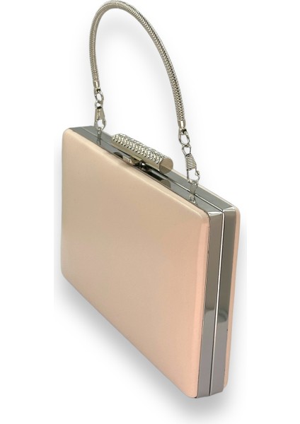 Ten Renk Cilt Deri Mat Deri Metal Saplı Abiye Çanta Gece Çantası Düğün Nişan Kına fiyatları