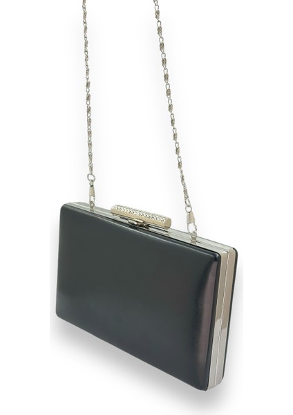 Lacivert Renk Cilt Deri Mat Deri Metal Saplı Abiye Çanta Gece Çantası Düğün Nişan Kına fırsatları