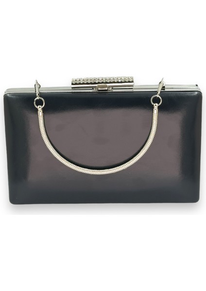 Lacivert Renk Cilt Deri Mat Deri Metal Saplı Abiye Çanta Gece Çantası Düğün Nişan Kına indirimleri