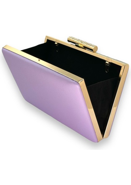 Lila Renk Çizilmeyen El Izi Yapmayan Mat Saten Abiye Çanta Gece Çantası Portföy Clutch Düğün Nişan