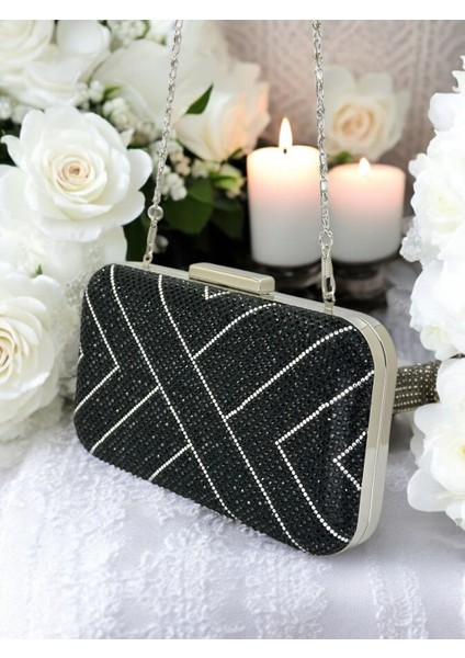 Siyah Renk Taşlı Kadın Abiye Çanta Düğün Nişan Mezuniyet fırsatları