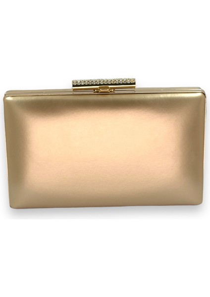 Rose Gold Cilt Deri Mat Deri Abiye Çanta Gece Çantası Düğün Nişan Kına