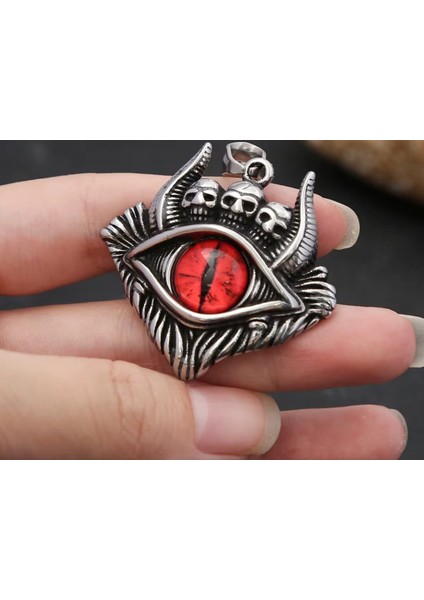 Paslanmaz Çelik 2’li Göz Kolye Seti Mavi Eye Of Horus ve Kırmızı Şeytan Gözü Kolye fırsatları