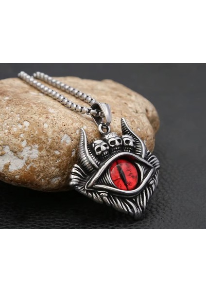 Paslanmaz Çelik 2’li Göz Kolye Seti Mavi Eye Of Horus ve Kırmızı Şeytan Gözü Kolye indirimleri
