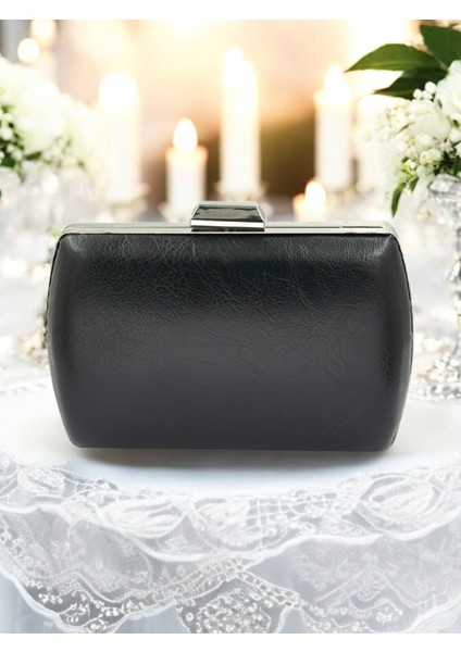 Siyah Kırışık Cilt Deri Metalik Renk Zincir Askılı Abiye Çanta Düğün Nişan Mezuniyet fiyatları