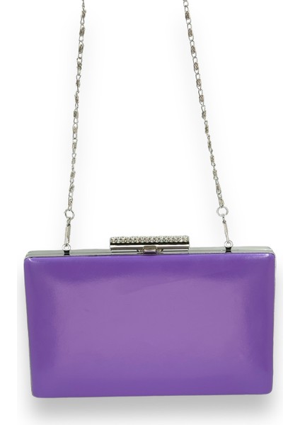 Mor Renk Cilt Deri Mat Deri Abiye Çanta Gece Çantası Düğün Nişan Kına fırsatları